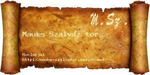Mauks Szalvátor névjegykártya